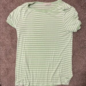 Active USA Green Striped Short Sleeve Tee